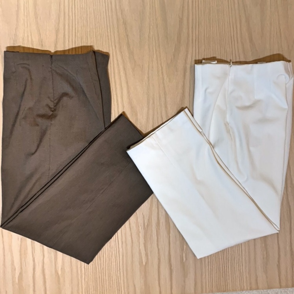 2 pairs CWC White and Khaki Brown Slacks A 31 29